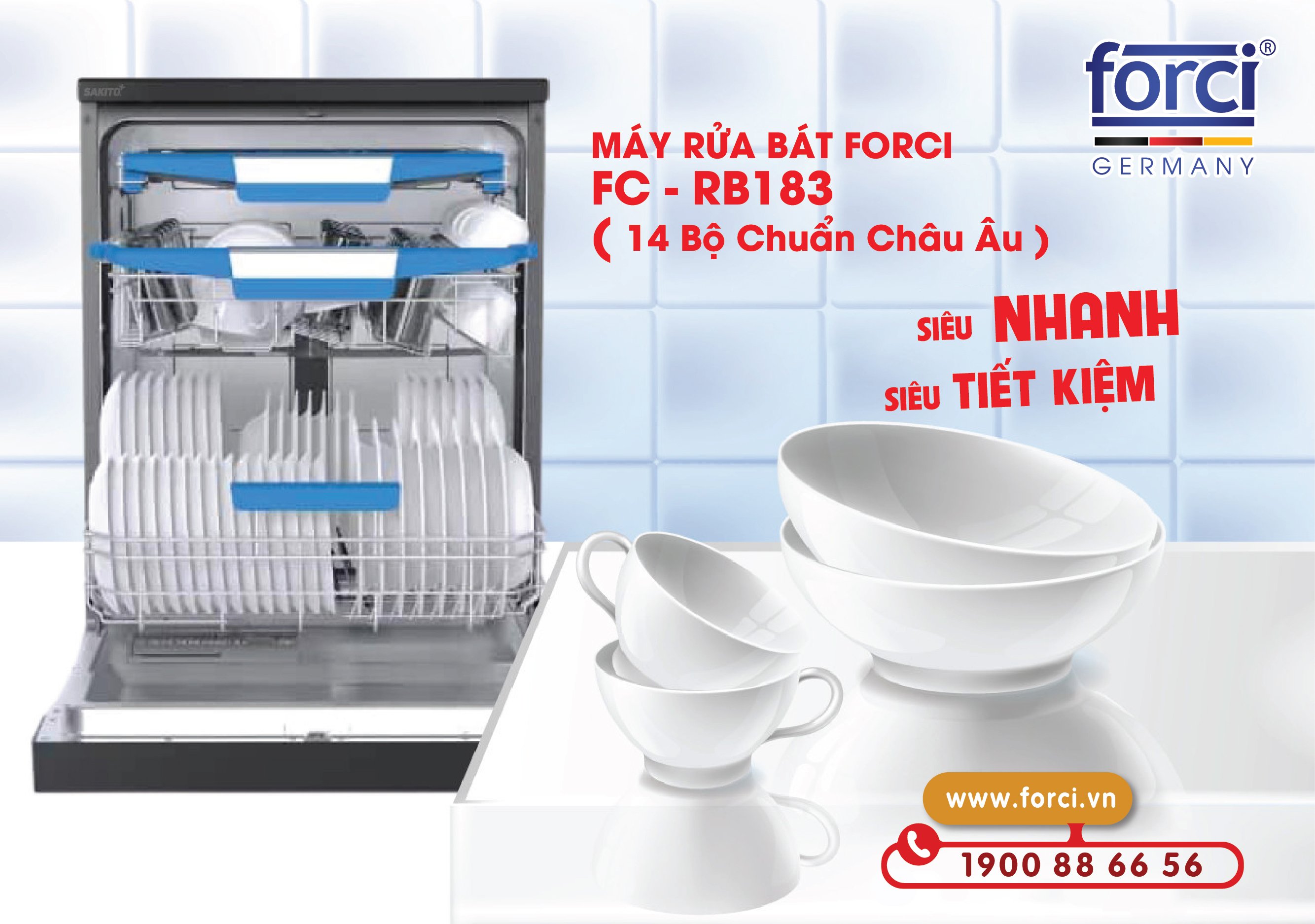 MÁY RỬA BÁT FORCI RB183