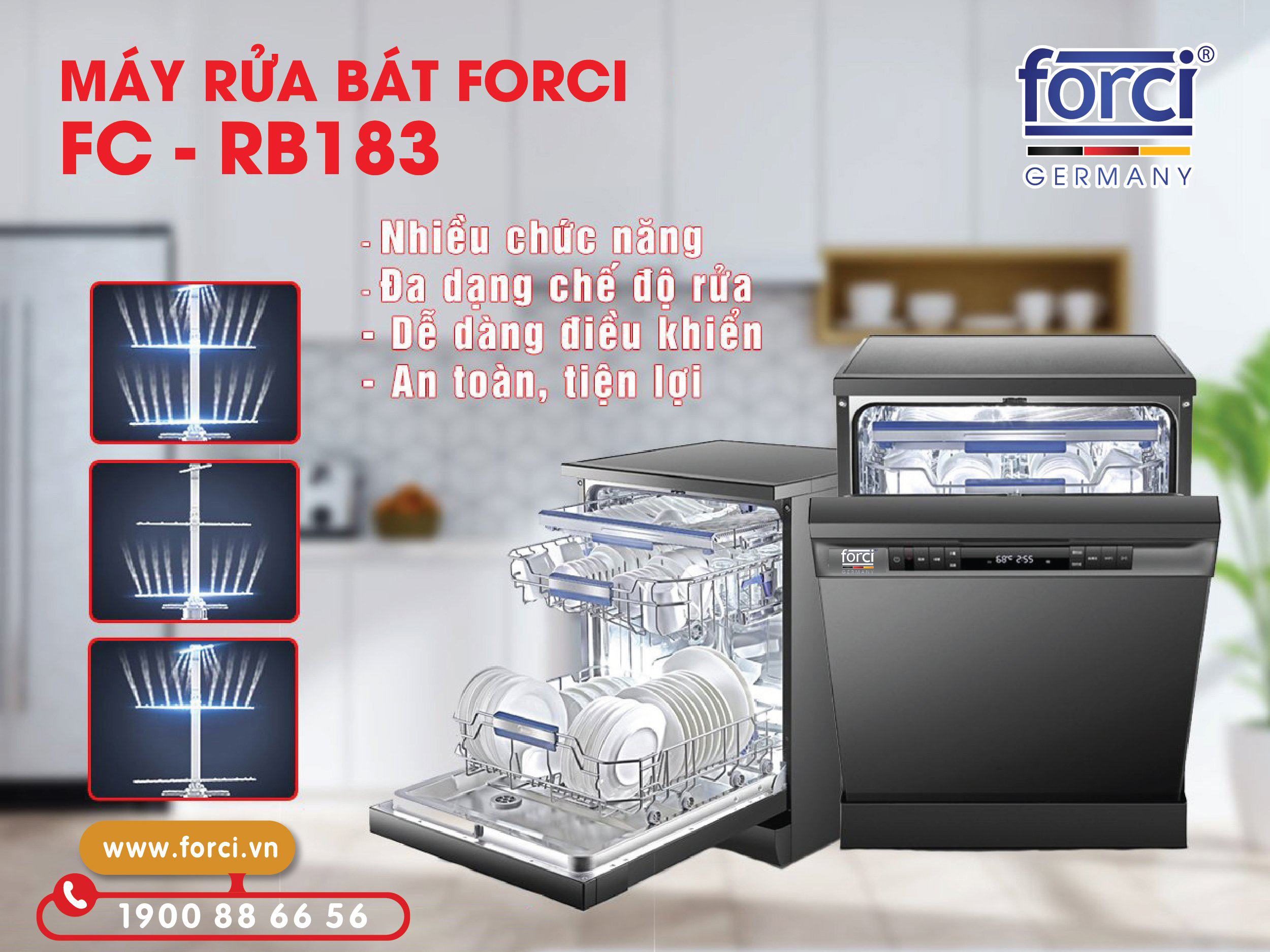 MÁY RỬA BÁT TỰ ĐỘNG RB183